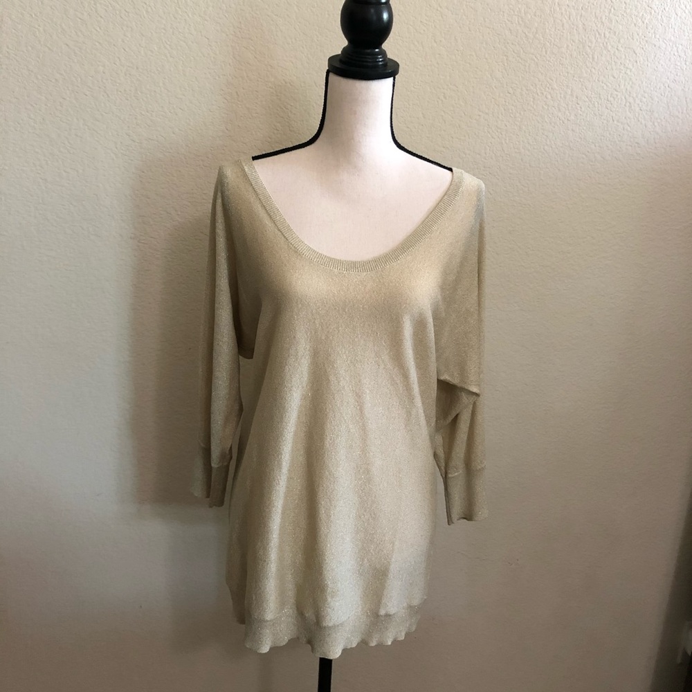 Gold lurex lightweight sweater